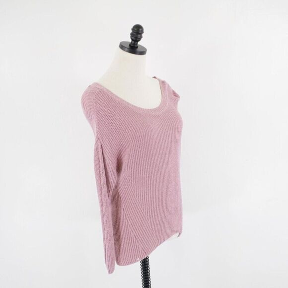 Express Purple Knit Small Scoop Neck Back Cut Out Sweater Viscose Cotton - Picture 6 of 9